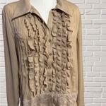 Allison Taylor Sheer Ruffle Lace Button Front Blouse Ethereal Romantic Whimsical Y2K Photo 2