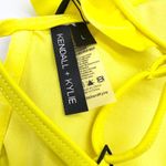 Kendall + Kylie Womens L Flutter Ruffle Bikini Top Neon Yellow Strappy Flirty Photo 4