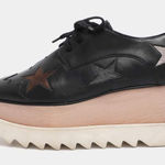 Stella McCartney Stella McCartney Elyse Black Star Platform Oxfords Lace-up Shoe Photo 0