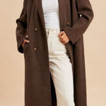 Boutique Felted Double Breasted Oversized Duster Lapel Coat - Large Photo 0
