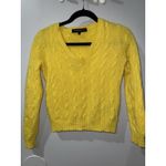 Ralph Lauren $398  Black Label Women's Cable-Knit Cashmere Sweater Sz L‎ Yellow X Photo 1