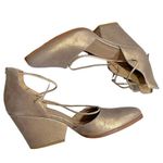 Eileen Fisher NEW Rope Ghillie Lace Block Heel Platinum Metallic D’Orsay Size 11 Photo 2