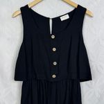 Allie Rose Black Linen Blend Overlay Sleeveless Romper Size M Photo 2