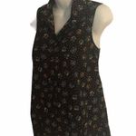 CAbi Whimsy Black Floral Dot Sleeveless Blouse Top #3440 XS Career Wear Photo 1