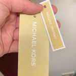 Michael Kors New! Logo Aviator Sunglasses Print Cotton T-Shirt (Sz S) Dark Ruby Photo 6