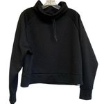 Juicy Couture  Sport Black‎ Quilted Crop Funnel Neck Pullover Sweatshirt- L Photo 3