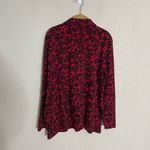 Soma  Red Cheetah Animal Print Button Down Shirt Small Photo 3