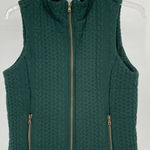 Lemon Tart Green Women's Quilted Full‎ Zip Vest Cable Knit Photo 0