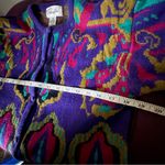 Vintage Lambswool Blend Cardigan Sweater Size Small Purple and Pink Pappagallo Photo 5