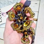 Lanvin Paris Lanvin Gold Plated Crystal Flower Necklace Photo 1