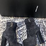 Saint Laurent Mina Cherry 95 Mazzi Buckle Platform Suede Booties Cachemire Nero size 39.5 Photo 8