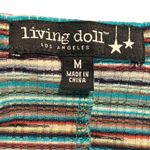 Living Doll Striped Mini Dress Women's M‎ Multicolor Blue and Brown Casual Photo 3