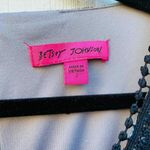 Betsey Johnson  Midi‎ Dress Womens 2 Blue Aztec Lined Lace Trim Zip up Back Photo 5