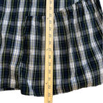 ZARA  Woman navy/green plaid long sleeved button front blouse, size XXL EUC Photo 7