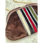 Vintage 70s Made Italy Tortoiseshell Velvet Crossbody Purse Bag Brown Designer Photo 1