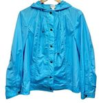 Chico's Chico’s Zenergy Robins Egg Blue Snap Front Hooded Windbreaker w Pockets Size 2/L Photo 0