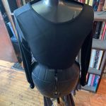 Mirella  black long sleeve dance swirl buckle wrap M top Photo 2