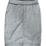 Downeast Pencil Skirt White Grid Pattern Career Wear Business Casual Size Med Photo 0
