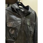 Line and Dot  Lou Faux Leather Mini Shirt Dress Black Womens Size Small Photo 6