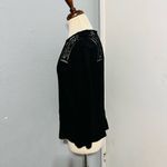 Rebecca Taylor  Women Black Lace 100% Linen Long Sleeve Blouse Size S Photo 4