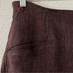 Anne Klein A line 100% Linen Skirt Brown Vintage Woven Academia Chic Photo 4