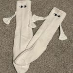 Two Pairs of eyes and ears or hands ladies white socks size 7 Photo 0