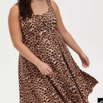 Torrid  Leopard Print Fit Flare Midi Dress 1x boho whisi flowy y2k resortwear Photo 0