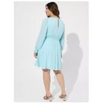 Torrid Baby Blue Gauze Long Sleeve Flare Skater Dress Size 2X Pockets Photo 2