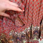 Cotton Candy Red Boho Plunge Tie Front Romper Long Sleeve Small Flowy Shorts Photo 7