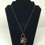 3 Ladies Necklaces ~ EVA POLIN ~ Silver & Long Stones ~ Brown Beads 4 Strand Photo 1