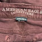 American Eagle Burgundy Stretch Denim Cotton Blend Jean Shorts Womens 0 Photo 3