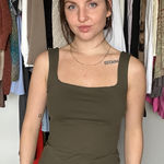 Free People  Olive Square-Neck Tank Photo 0