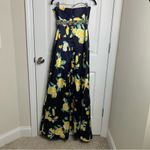 May Queen floral strapless embellished belt maxi gown‎ size 4 wedding guest Yellow Photo 4