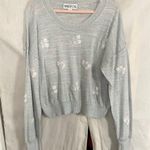 Wildfox Floral Stitched Lightweight Sweater Photo 0