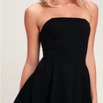 Lulus  About A Twirl Black Strapless Fit &‎ Flare Skater Mini Dress Sz M NEW Photo 0