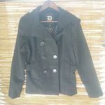 Dollhouse  M Black Cute Double Breasted Pea Coat Photo 0