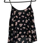 About A Girl  y2K Slightly Sheer Black Floral Daisy Spaghetti Strap Tank Top Photo 0