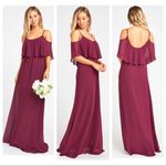 Show Me Your Mumu Caitlin Cold Shoulder Gown Red Cherry Red NEW Photo 2