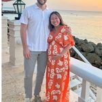 CHUFY Orange White Design Cupro Blend 3/4 Sleeves Lucia Maxi Dress Size Medium Photo 14