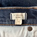 Madewell 9” Mid Rise Skinny Jeans Blue Dark Wash Fading Whiskering Photo 5