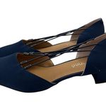 J.Renee Strappy D’Orsay Low Heel Pumps Criss Cross Detail Navy 8.5 Blue Photo 3