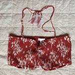 House of Harlow NWOT Red & White Smocked Cropped Beaded Tassel Bandeaux - Large Photo 0