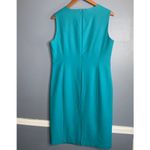 Kasper Teal Midi Sleeveless Sheath Dress Cutout On Chest Business Dress 10 Photo 2