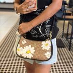 Coach NWT  Teri Shoulder‎ Bag In Signature Canvas With Floral Print Photo 6