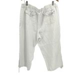 Charter Club Weekend Womens Linen Patch Pocket Casual Cropped Pants White XL Photo 2