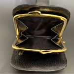 BRAUN BUFFEL Germany Black Genuine Leather Bifold Framed Kisslock Coin Wallet Photo 5