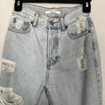 PacSun  High Rise Straight Jeans Size 23 Distressed Light Wash Raw Hem Photo 2