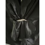 MSK Women's‎ Black Polyester V Neck Rhinestone Short Sleeve Dress Blouse Size L Size L Photo 2