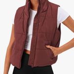 Maroon Puffer Vest Red Photo 0