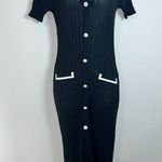 URBAN REVIVO SHORT SLEEVE RIBBED KNIT BUTTON DOWN COLLARED MIDI DRESS NWT SIZE 6 Size M Photo 0